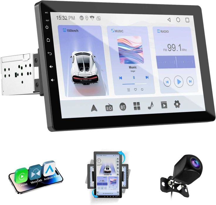 Андроїд магнітола, 1din, 10.1 дюймів екран