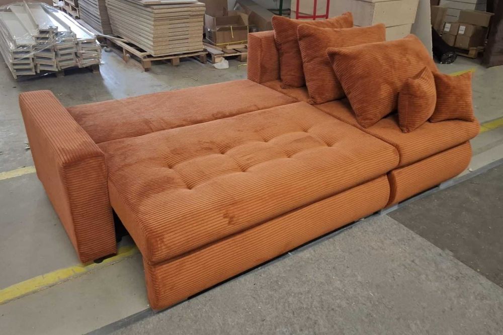 Sofa narożna w tkaninie SZTRUKS