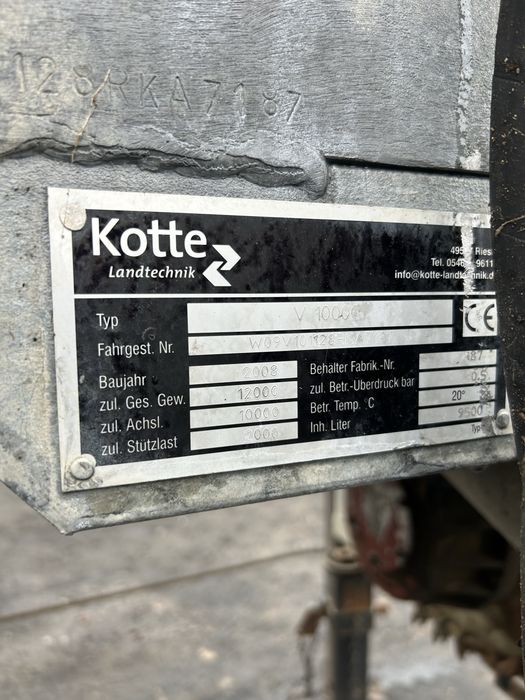 Beczkowóz Kotte Garant 10000 beczka asenizacyjna