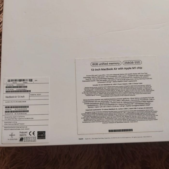 Apple MacBook Air M1 - NOVO