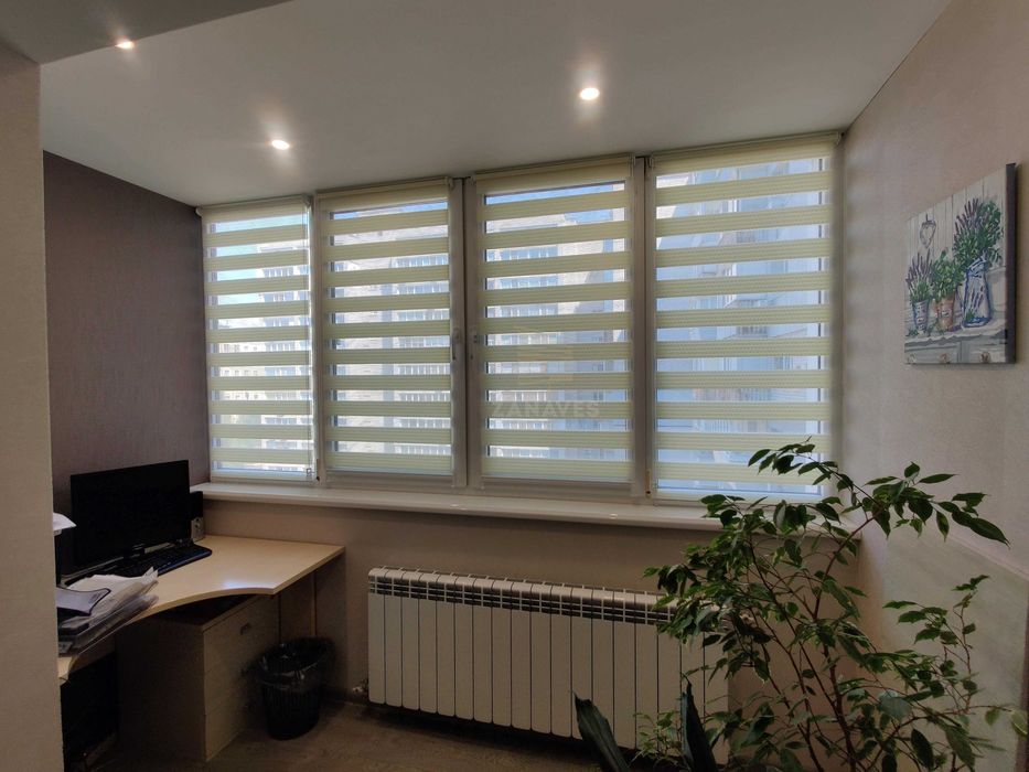 Жалюзі день ніч, тканинні ролети, рулонные шторы в Житомире, римские