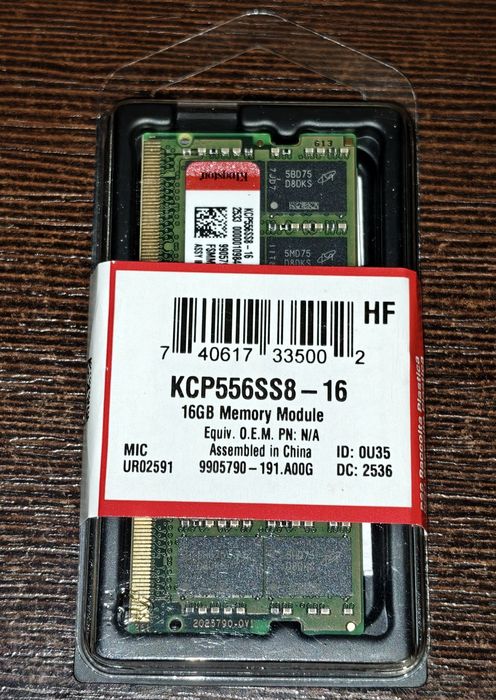 Pamięć RAM DDR5 Kingston KCP556SS8-16 16 GB