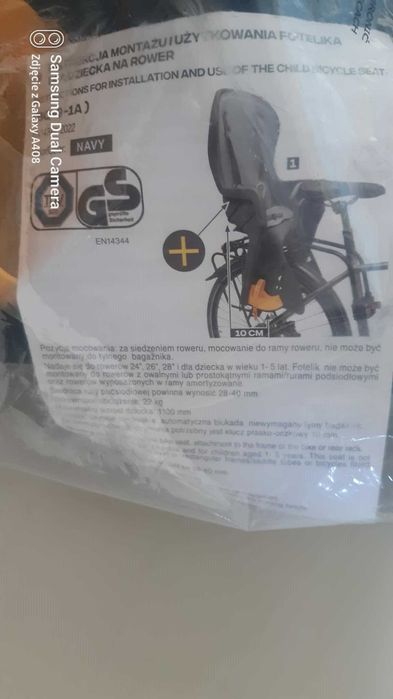 Fotelik rowerowy dziecięcy Seven for Seven 9-22 kg