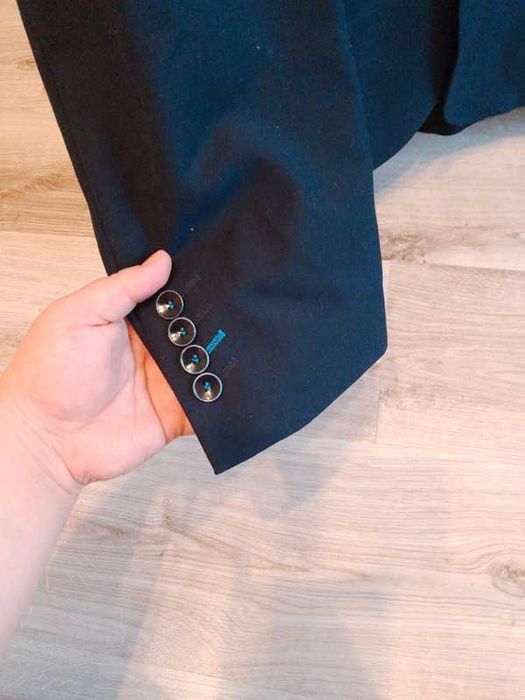 Garnitur granatowy marynarka plus spodnie