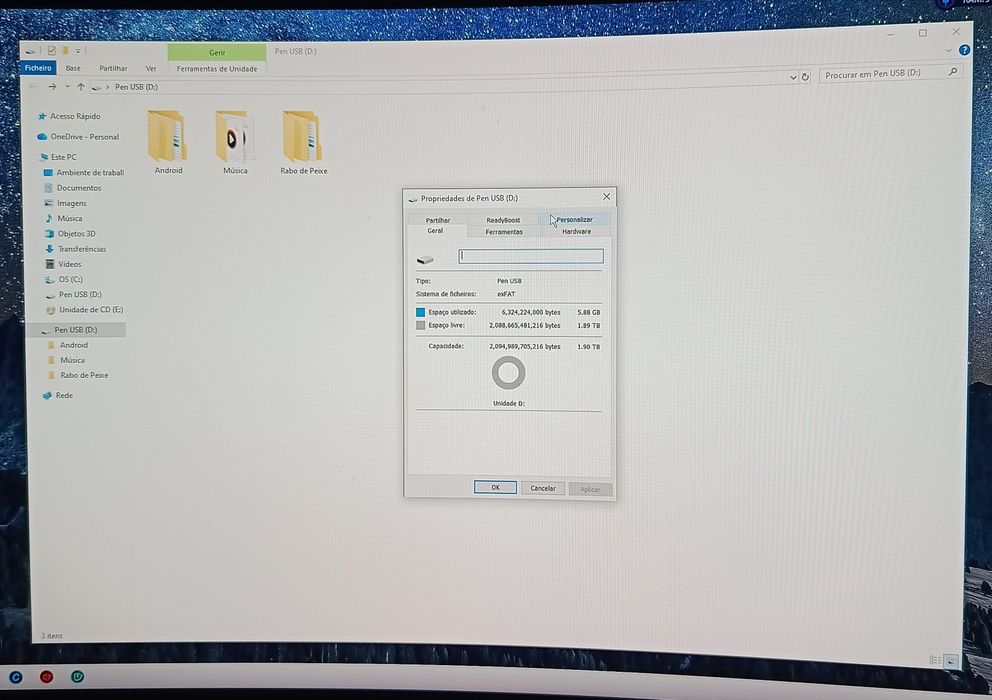 Pen USB 3.2 2TB (NOVO) c/ adaptador para telemóvel