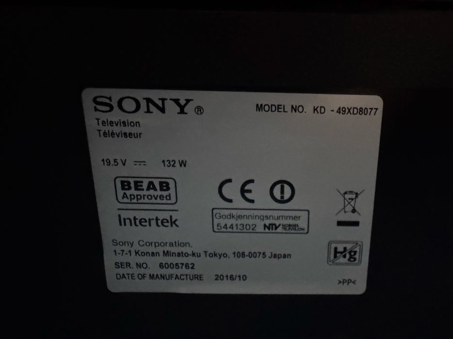 Sony 49XD8077 Android TV Smart Wi-Fi