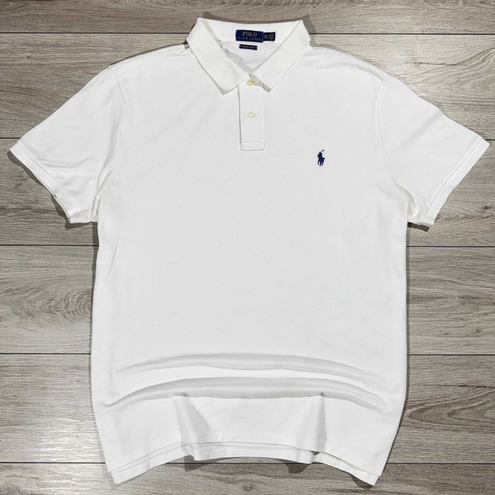 Біла Футболка Поло Ральф Polo Ralph Lauren Custom Slim Fit, розмір XXL