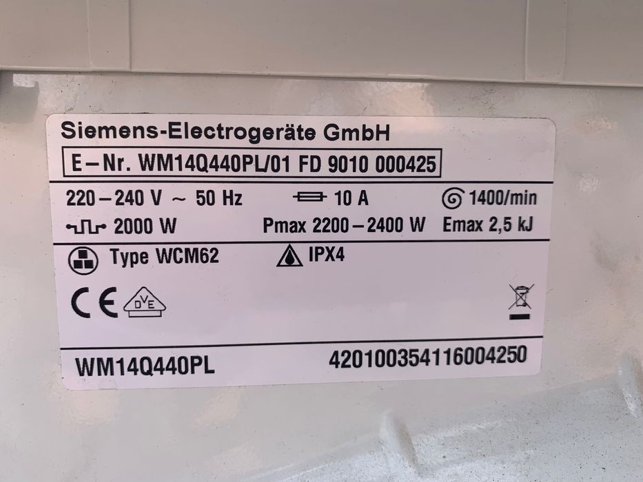 Pralka Siemens WM13Q440PL na czesci