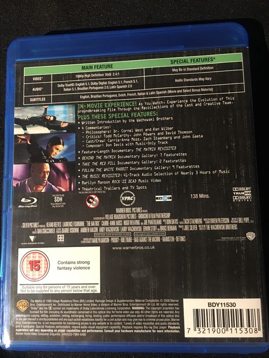 Matrix Bluray Blu ray