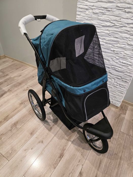 Wózek spacerowy do biegania dla psa kota do 20kg duże koła składany