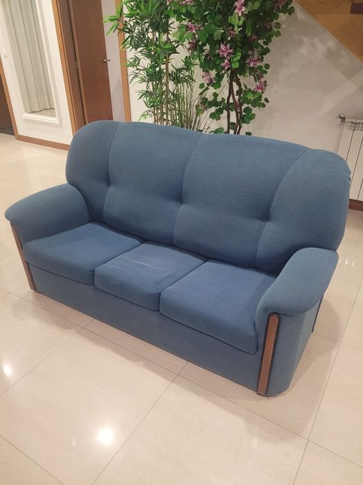 Sofá cama cor azul