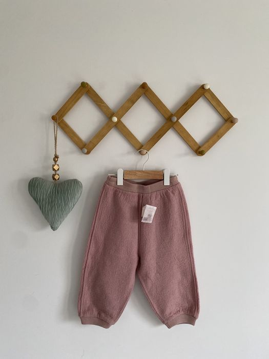 Spodnie wełna 100% noa noa 92 luźne pudrowy róż