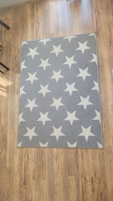 Dywan 170x140 cm gwiazdki szary