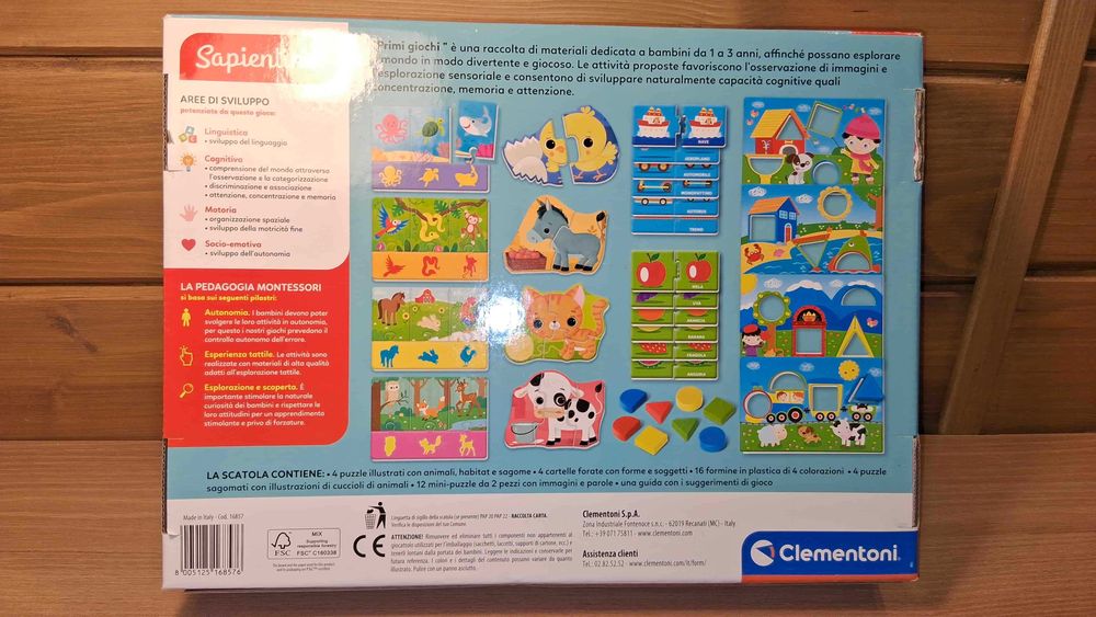 Sapientino Pierwsze Zabawy Montessori Clementoni 1-3 Lata