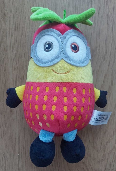 М'яка плюшева іграшка Міньйон Боб - Полуниця, Minion Bob Strawberry