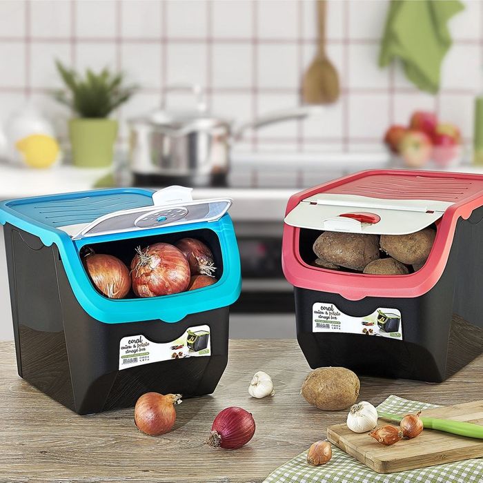 Pojemnik na warzywa i owoce z pokrywą miętowy 12 l