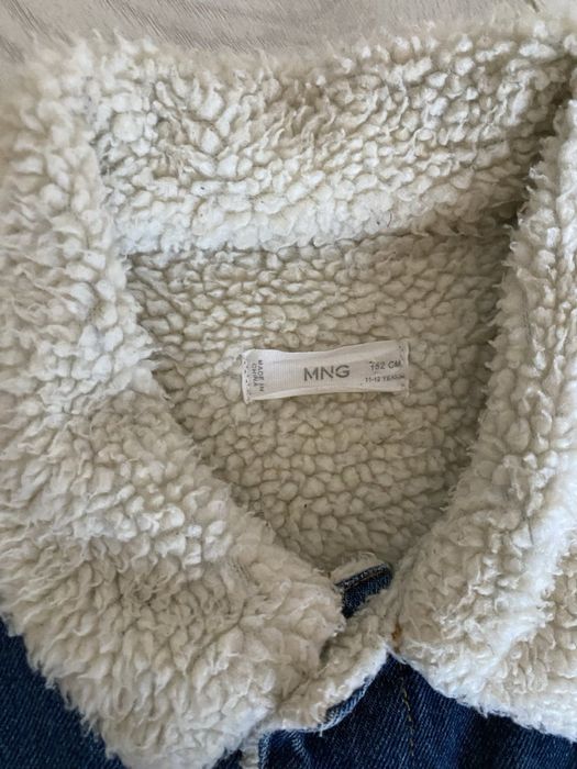 Джинсова куртка Mango з хутром sherpa, 152, тепла, як нова