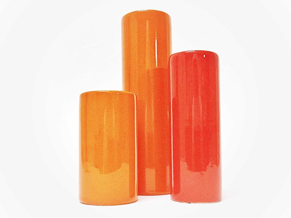 3 vasos de cerâmica Sicart Pino Spagnolo Space Age Italia anos 70