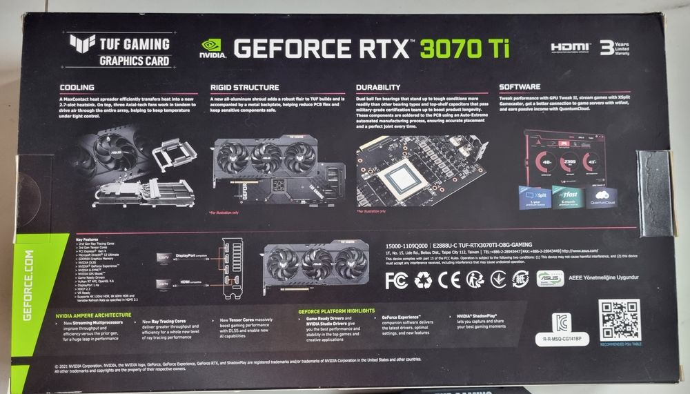 karta graficzna ASUS TUF Gaming GeForce RTX 3070 Ti OC Edition 8GB GDDR6X