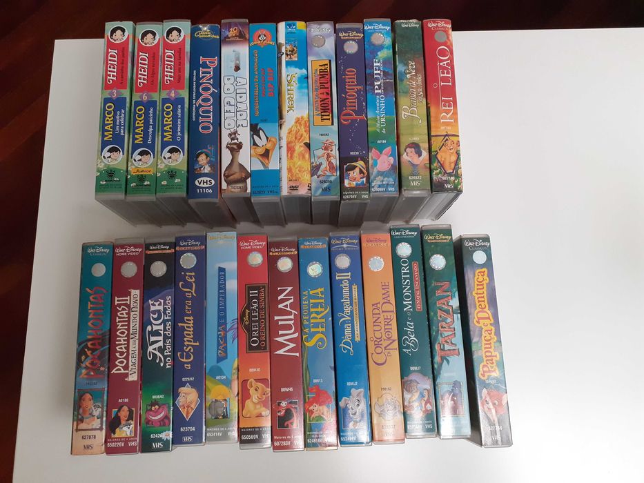 Vendo lote de cassetes video VHS de filmes de animação