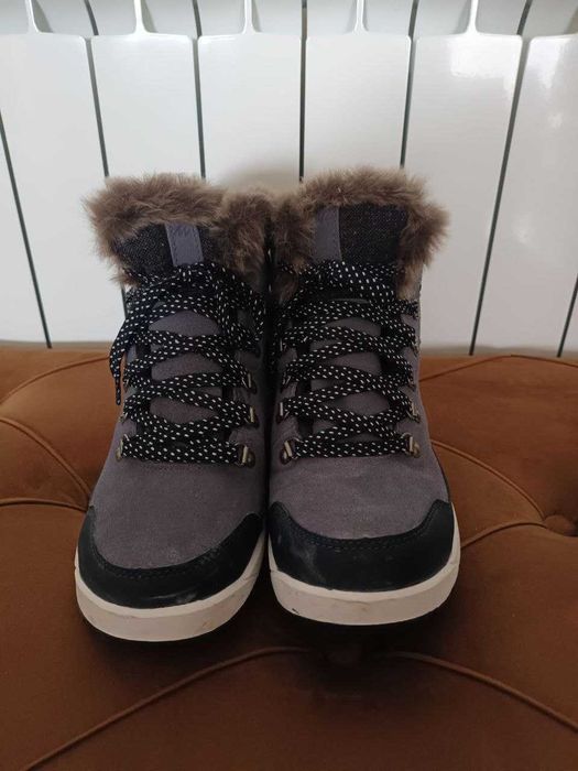 Botas de caminhada na neve quentes e impermeáveis em couro  Quechua