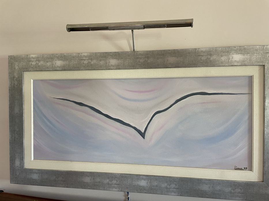 Quadro Abstrato a Óleo com Moldura