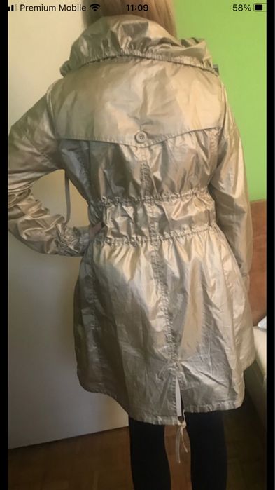 szaro-stebrna parka