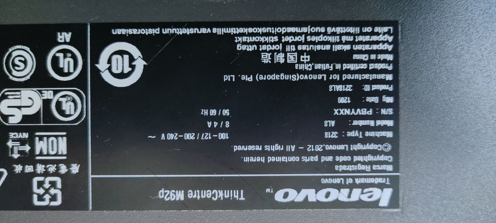 Komputer Stacjonarny Lenovo M dysk SSD Monitor zestaw