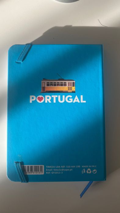 Caderno de notas pequeno, estilo lembrança/turístico, Portugal