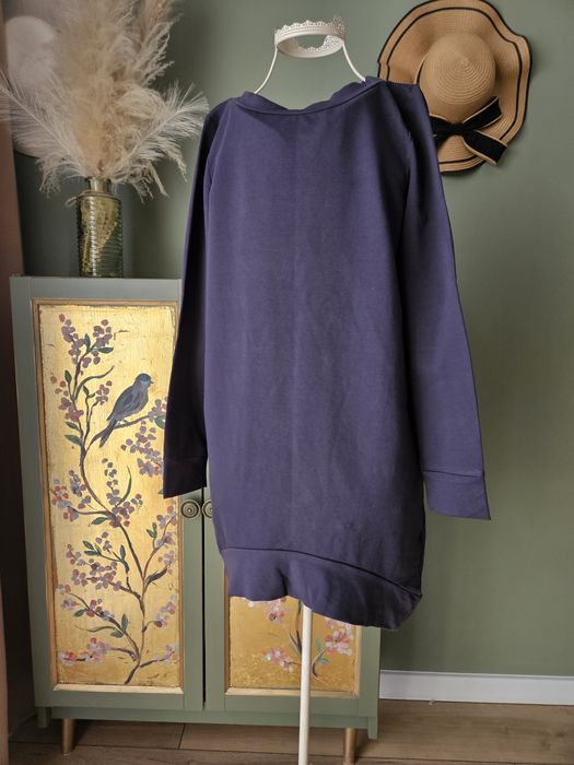 Basicowa Sukienka damska wygodna Dresowa Original USA Granatowa L