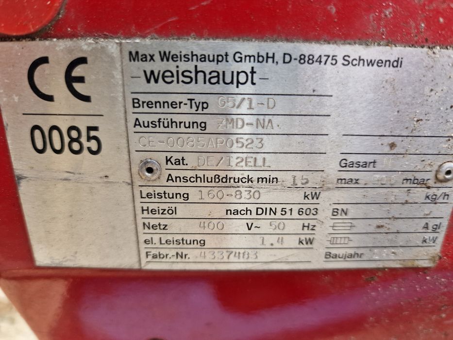 Palnik gazowy weishaupt g5/1d 2 szt