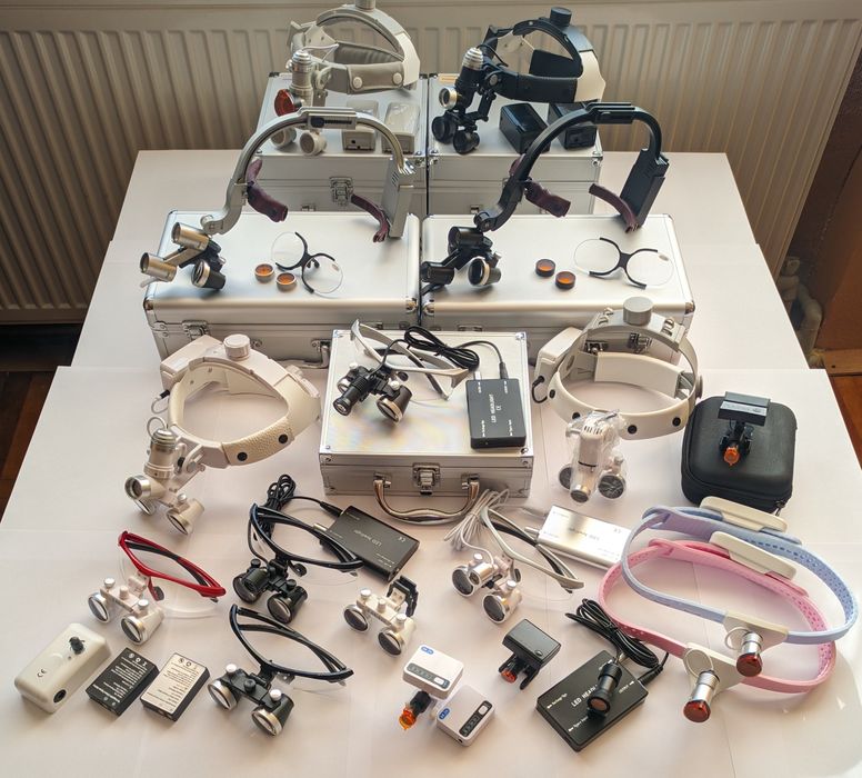 Стоматологічні бінокуляри 3.5Х з підсвіткою, бинокулярные линзы стомат