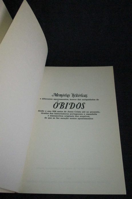 Livro Memórias Históricas Óbidos João Trindade