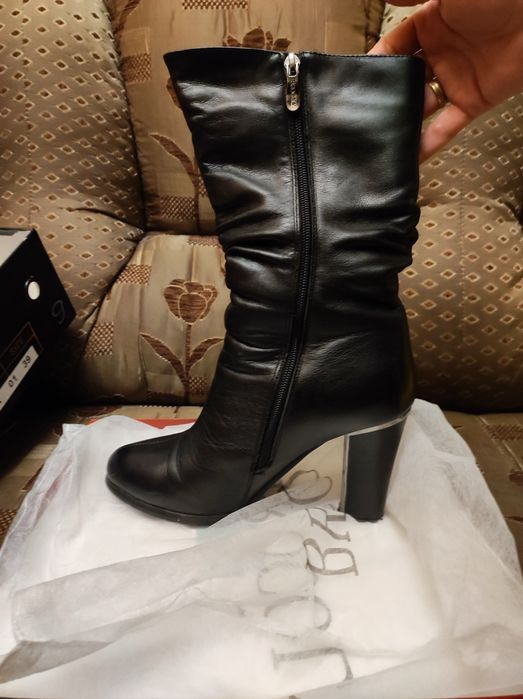 Полусапожки кожаные б/у