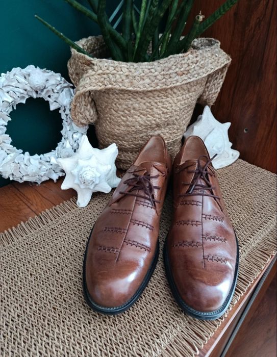 Buty męskie eleganckie ze skóry naturalnej 44