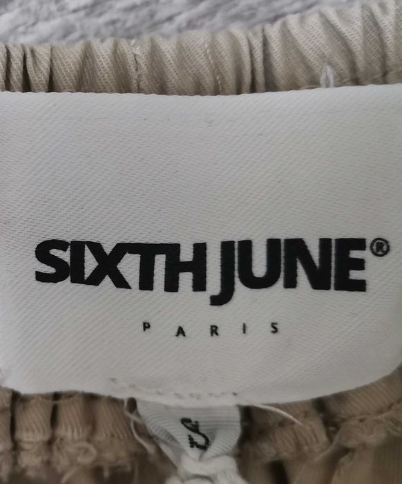 Beżowe bojówki joggery Sixth June Paris r. S