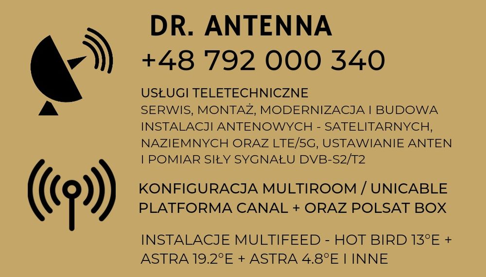 Sat-serwis, instalacja, ustawienie i montaż anten naziemnych i satelit