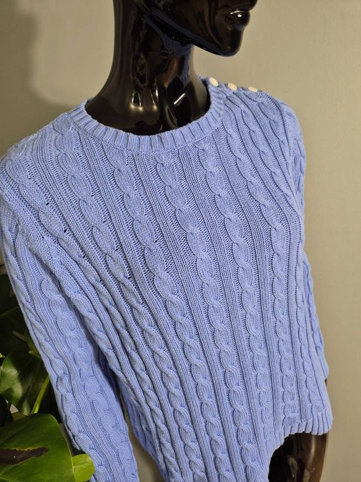 Sweter damski niebieski oryginalny markowy Land's End S 36