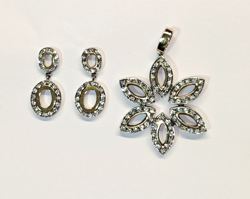 Brincos e medalha prata e ouro