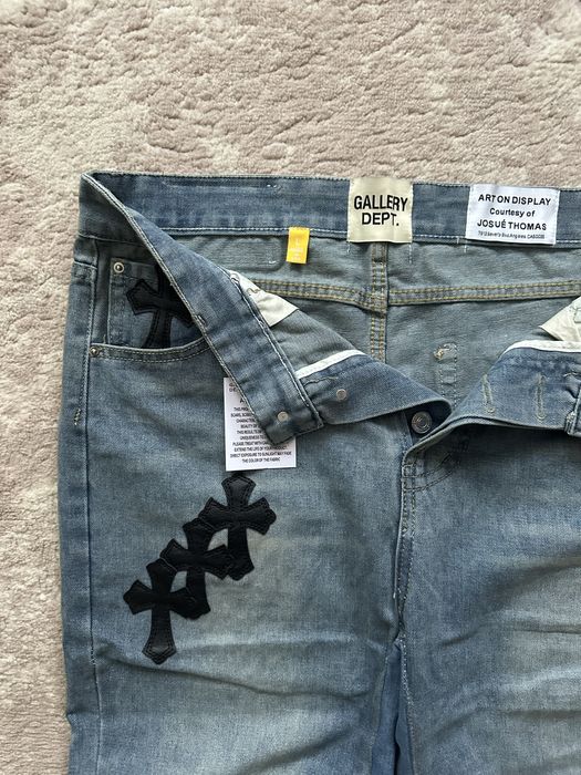 gallry dept flared jeans x chrome hearts