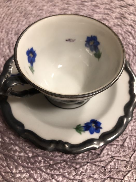 Filiżanka Alka - Kunst Kronach Bavaria      Srebro Feinsiber, Vintage