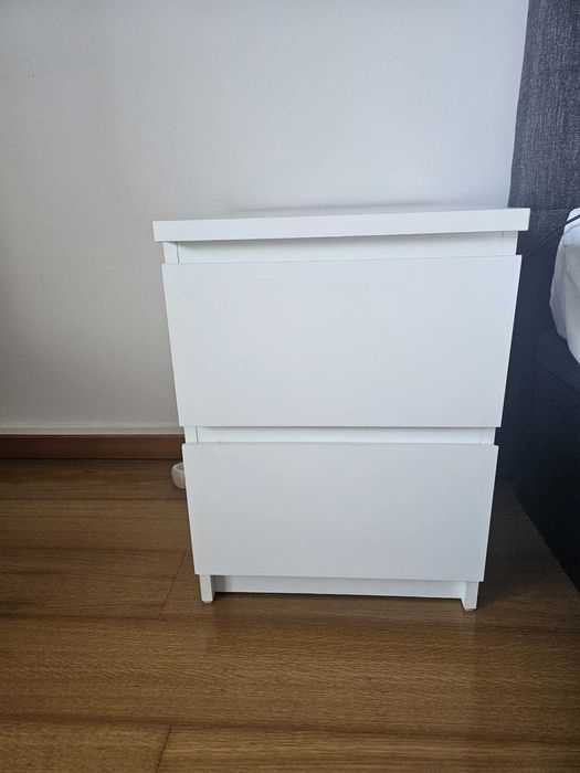 Mesa de cabeceira c/2 gavetas, branco