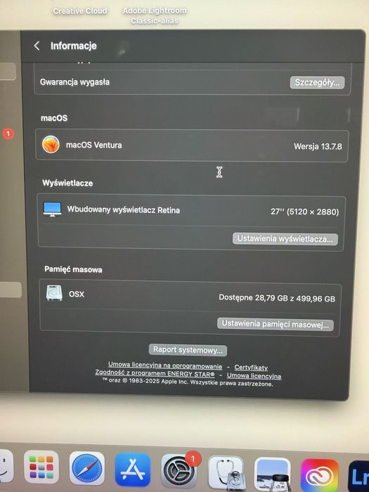 iMac Retina 5K 27” 2017 / i7 / 48 GB RAM / Radeon Pro 575