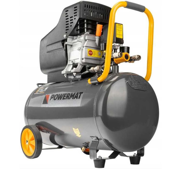 Масляний компресор POWERMAT об'єм 24л / потужність 1850Вт / 1 циліндр
