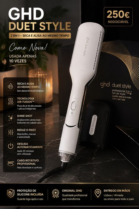 GHD Duet Style White – Como Nova | Apenas 10 utilizações | 250 €