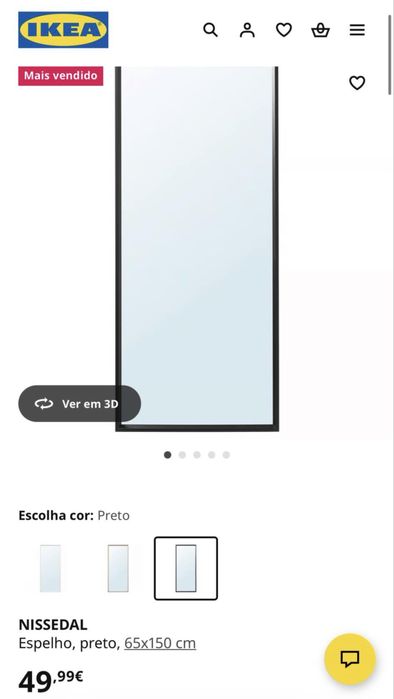 Espelho Ikea sem marcas de uso