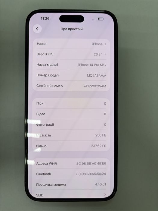 Iphone 14 pro max 256