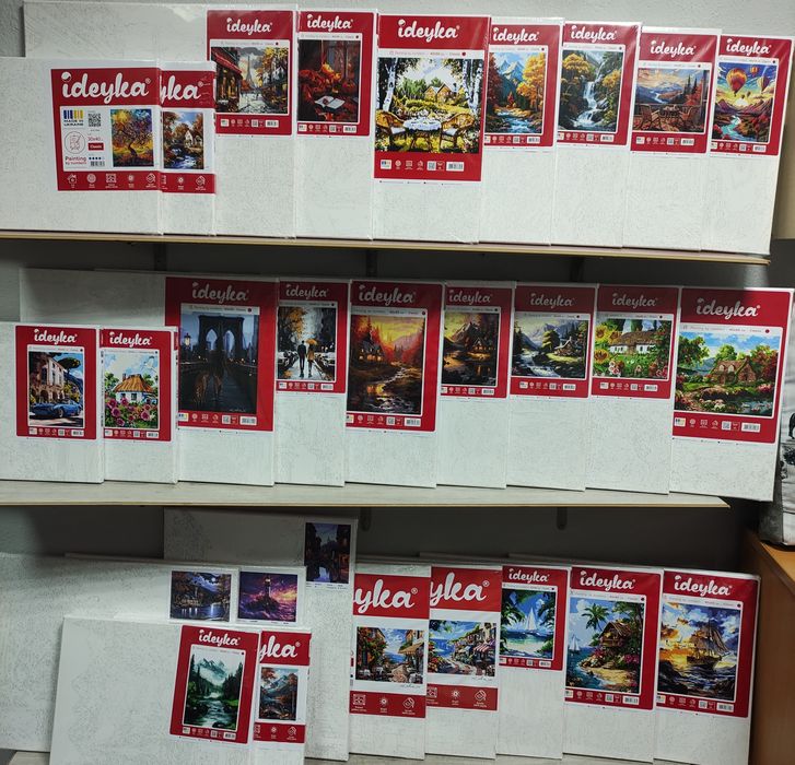 Картины по номерам Новогодние, зима, осень, пейзажи