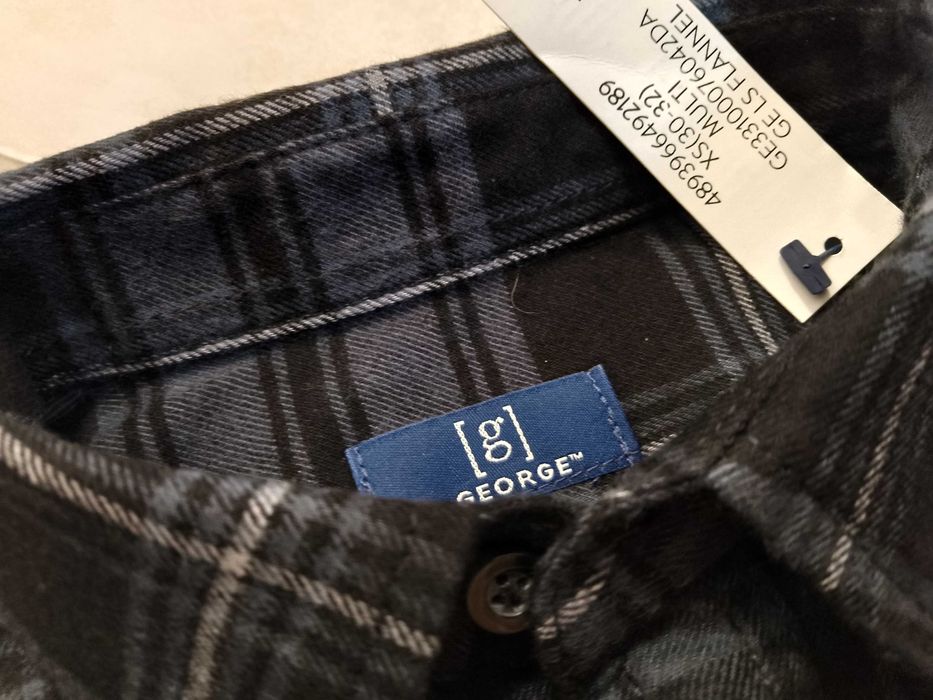 GEORGE USA - NOWA! z Metkami Koszula Męska Flanelowa rozmiar S