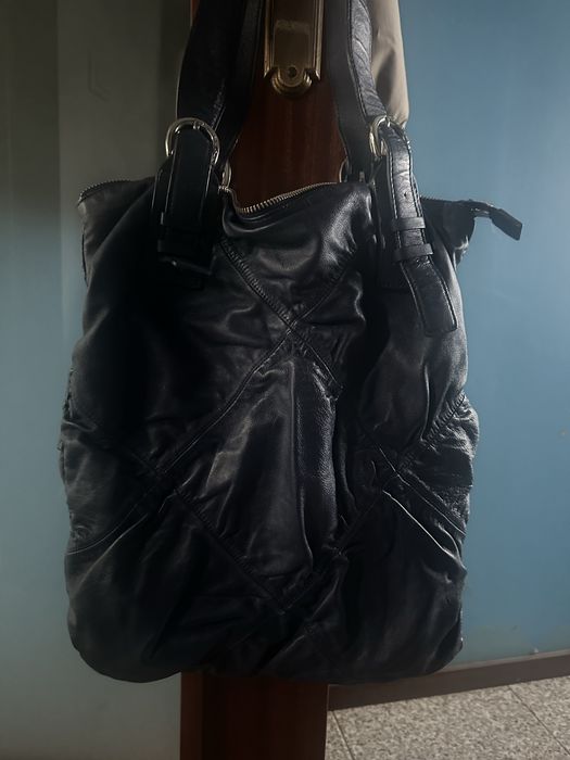 Casaco pelo de coelho e pele com oferta de bolsa